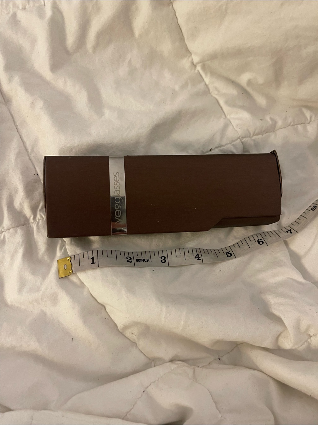 Yesglasses Brown Eyeglass Case With Silver Accent